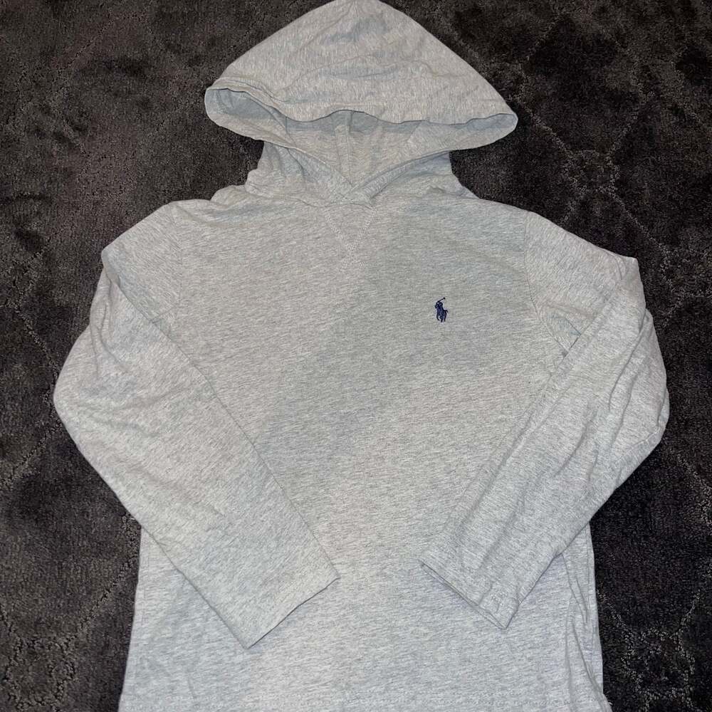 Polo Ralph Lauren Kids Gray lightweight Pullover Hoodie youth Size S / (8)